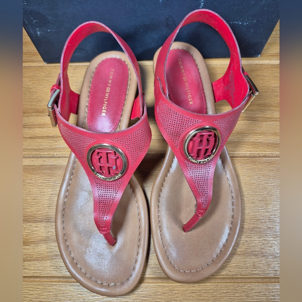 Tommy‎ Hilfiger "Kandess" Block-Heel Thong Sandals - Size 6.5 - Picture 3 of 6